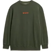 Superdry Superdrytil mænd. M2013734A Løs sweatshirt med rund hals og grønt mikrologoprint (XL), Casual, Bomuld