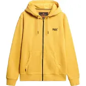 Superdry Superdrytil mænd. M2013753A Essential Logo Washed Ziphood sweatshirt gul (M), Casual, Bomuld