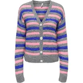 ONLY Cardigan 'ONLPoppy' mørkeblå / grå-meleret / lyserød
