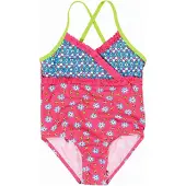 Playshoes Badedragt blå / neongrøn / pink / hvid