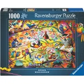 Ravensburger - Upptagna fåglar - 1000 stycken Jigsaw -pussel - Fåglar med attityd - Bright Bold Birds in a Fanture Maty of Colors - Frameable - P