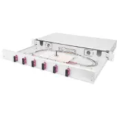 Digitus Professional DN-96320-4 - Fiber optisk splice boks - SC X 12 - grå, RAL 7035 - 1U - 19