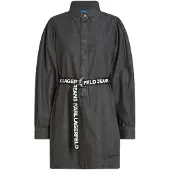Karl lagerfeld JEANS Blusekjole grå / sort / hvid