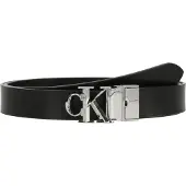 Calvin Klein Bælte 'Adjustable Reversible Monogram Buckle' sort