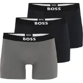 BOSS BOSStil mænd. 50544272 Sæt med 3 boxershorts i grå stretchbomuld, sort (S), Afslappet