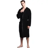 Emporio Armani Emporio Armanitil mænd. EM002255_AF14986 Frottébadekåbe med logo på sort kant (S), Afslappet, Bomuld