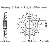 Esjot 32146 520 Superlight Forreste Tandhjul