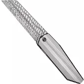 We Knife Collinear Damasteel foldekniv, Polished Bead Blasted/Satin Titanium