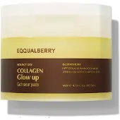 Eqqualberry Collagen Glow Up Gel Toner Pads - Lysende koreansk Jelly Pad med Dyb Absorption Kollagen Hydrating & Glow-Boosting Formula 4.73 FL.OZ