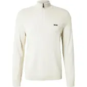 BOSS Sweater i blanding med ny uld med lynlås i halsen og logo