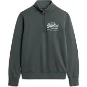 Superdry Superdrytil mænd. M2013797A Jakke med grafik og klassisk halv lynlås sort (M), Casual, Bomuld