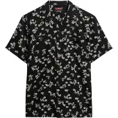 Superdry Superdrytil mænd. M4010793A Kortærmet strandskjorte sort (S), Casual, Bomuld, Korte ærmer