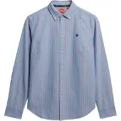 Superdry Superdrytil kvinder. W4010565A Slim fit oxfordskjorte blå (M), Casual, Bomuld, Lange ærmer