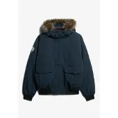 Superdry Superdrytil mænd. M5011930A Everest marineblå bomberjakke i imiteret pels (M), Casual, Polyester, Bæredygtig