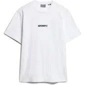 Superdry Superdrytil mænd. M1012028A T-shirt med mikrologo print hvid (XL), Casual, Bomuld, Korte ærmer