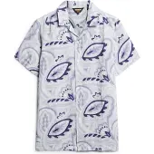 Superdry Superdrytil mænd. M4010810A Hvid printet hørskjorte (L), Casual, Linned, Korte ærmer