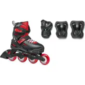 Rollerblade Rulleskøjtesæt - Fury Combo - Sort/Rød - Inliner - - 29/33 - Rulleskøjter