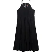 Superdry Superdrytil kvinder. W8011908A Ibiza-kjole sort (L), Casual, Viscose, Uden ærmer/stropper