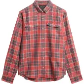 Superdry Merchant Linen Check Skjorte Med Lange ærmer