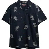 Superdry Superdrytil mænd. M4010793A Kortærmet marineblå strandskjorte (XL), Casual, Bomuld, Korte ærmer