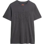 Superdry Superdrytil mænd. M1012218A Relaxed fit præget T-shirt Workwear sort (S), Casual, Bomuld, Korte ærmer