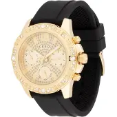 GUESS Analogt ur 'Majesty' guld / sort / transparent