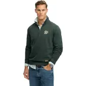 Superdry Superdrytil mænd. M2014383A Grøn Athletic sweatshirt med halv lynlås (XL), Casual, Bomuld