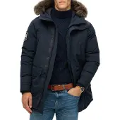 Superdry Superdrytil mænd. M5011929A Everest marineblå parka i syntetisk pels (S), Casual, Polyester, Bæredygtig
