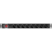 Lanberg Pdu-08f-0200-bk 1u 8-vejs Strømskinne Til Rack