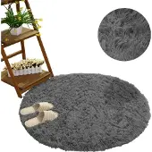 Strado Round carpet Shaggy 200x200 GreyNight (Dark Gray) universal