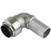 Roth vinkel 90° 22 mm muffe/nippel rustfri stål