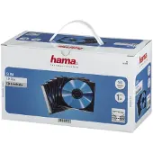 Hama - Smal cd-boks til lagring af CD'er - kapacitet: 1 CD - sort, gennemsigtig (pakke med 50)