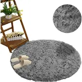 Strado Round carpet Shaggy 200x200 SilverFur (Light Gray) universal