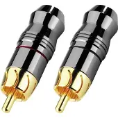Monacor T-723G, RCA plug, Sort, Guld, Rød, Metal, Guld