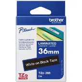 Brother TZe-365 labeltape - hvid på sort 36mm x 8m