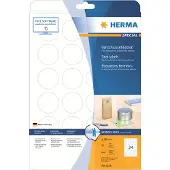 Herma Special - Polyester - selv-klæbende - gennemsigtig - 40 mm rund 600 etikette(r) (25 ark x 24) sikkerheds-/forseglingsmærkater