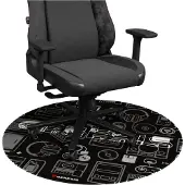 Genesis Tellur 300 Gaming Gear - Stolemåtte for gaming - rund - 100 cm - sort, grå, hvid