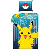 Tinisu Pokemon Pikachu+Pokeball Sengetøj - 100 procent bomuld