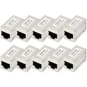 Digitus - Netværkskobling - RJ-45 (hun) til RJ-45 (hun) - afskærmet - CAT 6a - modulær, pintildeling: 1:1 (pakke med 10)