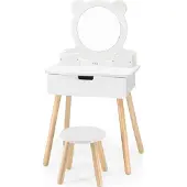Viga Toys Viga Medinė Makiažo Staliukas Su Veidrodžiu Baltas