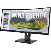 Lenovo ThinkVision T34WD-40 - LED-skærm - kurvet - 34 - 3440 x 1440 UWQHD @ 120 Hz - VA - 300 cd/m² - 3000:1 - HDR10 - 4 ms - HDMI, DisplayPort, USB-C - formørkelsessort