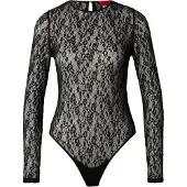 HUGO Bodysuit i slim fit med blondestræk