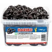 Haribo Lakridskringler 1,7 kg i plastbøtte