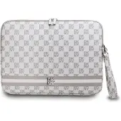 DKNY Sleeve Checkered Pattern Printed Stripes 14" taske til bærbar computer - Beige
