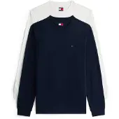 Tommy Hilfiger Bluser & t-shirts 'Tommy Flag Slim Long Sleeve T' marin / hvid