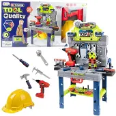Leantoys 2-i-1 værksted til junior mester, værktøjskuffert 133 el. boremaskine