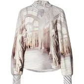 Monari Bluse brokade / grå / sort / hvid