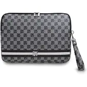 DKNY Sleeve Checkered Pattern Printed Stripes 16" taske til bærbar computer - Sort