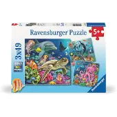 Ravensburger Puslespil - 3x49 Brikker - Under Water - - OneSize - Puslespil
