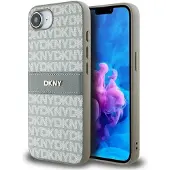 DKNY Repeat Texture Pattern med tonal stribe iPhone 16e Etui - Beige